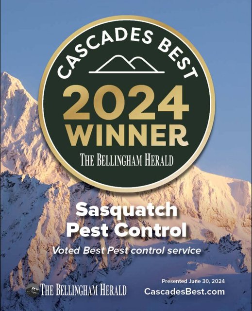Cascades Best 2024 winner badge from The Bellingham Herald, best pest control service