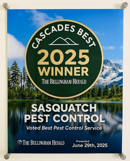 Cascades Best 2025 winner badge from The Bellingham Herald, best pest control service