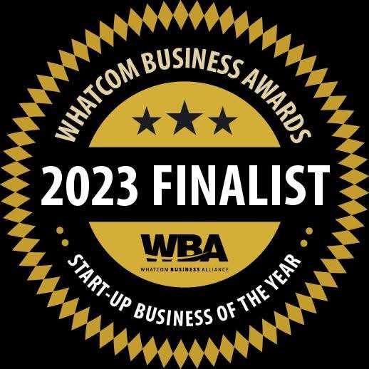 Whatcom Business Awards 2023 finalist badge, start-up business of the year